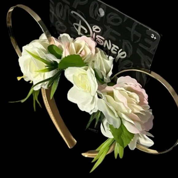 Disney Accessories - Disney Minnie Mouse Ears 2025 Gold Spring Flower & Garden Princess ALDI Collab